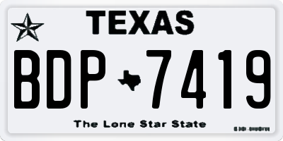 TX license plate BDP7419