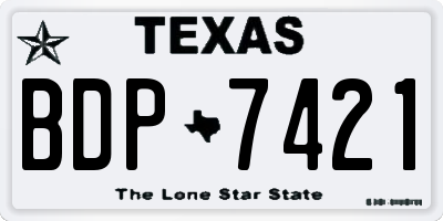 TX license plate BDP7421
