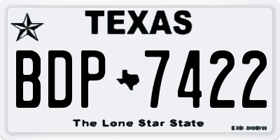 TX license plate BDP7422