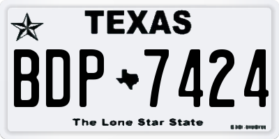 TX license plate BDP7424