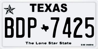 TX license plate BDP7425
