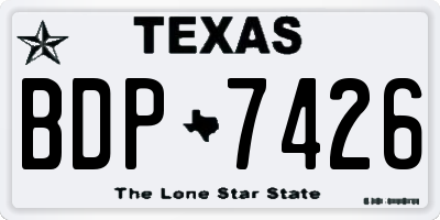TX license plate BDP7426