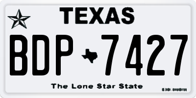TX license plate BDP7427