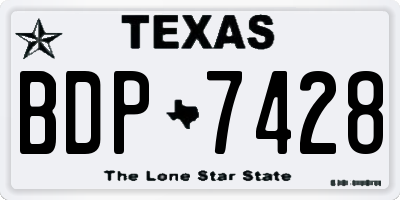 TX license plate BDP7428