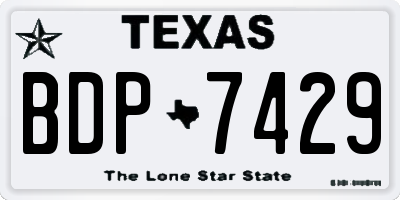 TX license plate BDP7429