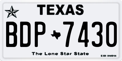 TX license plate BDP7430