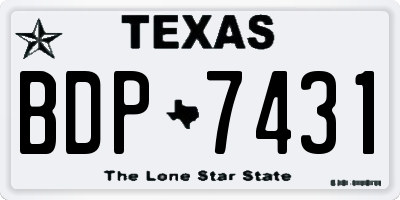 TX license plate BDP7431