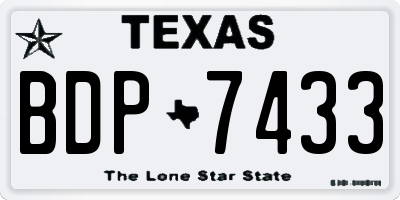 TX license plate BDP7433