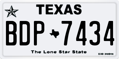 TX license plate BDP7434