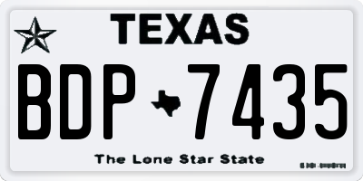 TX license plate BDP7435