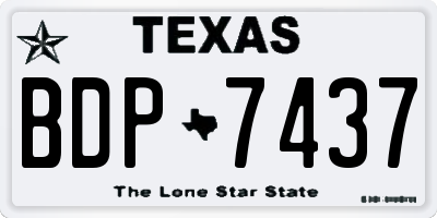 TX license plate BDP7437