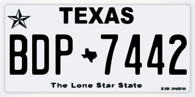 TX license plate BDP7442