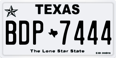 TX license plate BDP7444