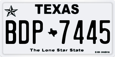 TX license plate BDP7445