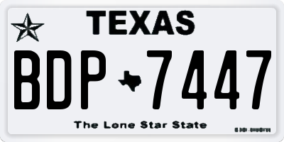 TX license plate BDP7447