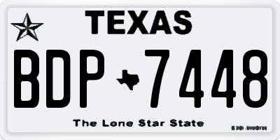 TX license plate BDP7448