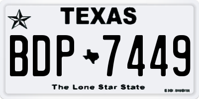 TX license plate BDP7449