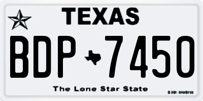 TX license plate BDP7450