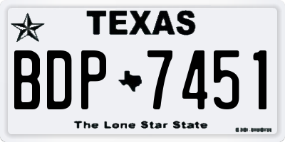 TX license plate BDP7451