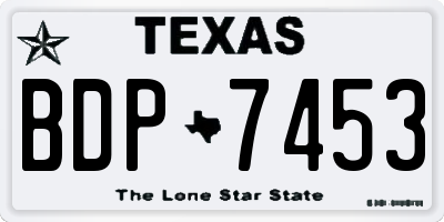 TX license plate BDP7453