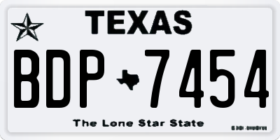 TX license plate BDP7454