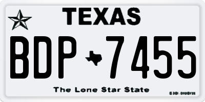 TX license plate BDP7455