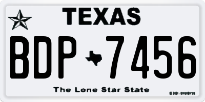 TX license plate BDP7456