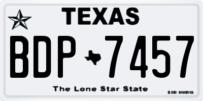TX license plate BDP7457
