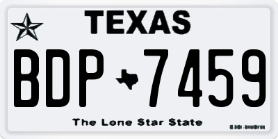 TX license plate BDP7459