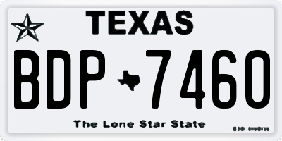 TX license plate BDP7460