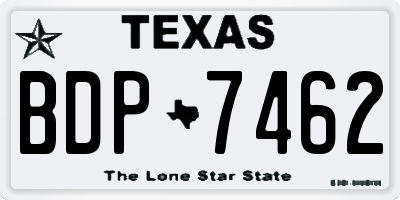 TX license plate BDP7462