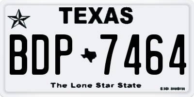 TX license plate BDP7464