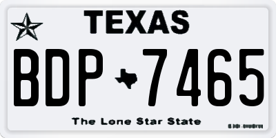 TX license plate BDP7465