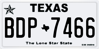 TX license plate BDP7466