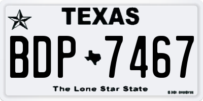 TX license plate BDP7467