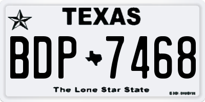 TX license plate BDP7468