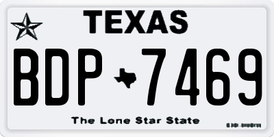 TX license plate BDP7469