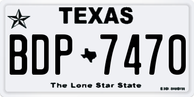 TX license plate BDP7470
