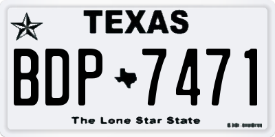 TX license plate BDP7471