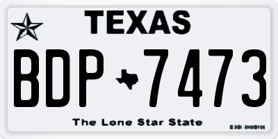 TX license plate BDP7473