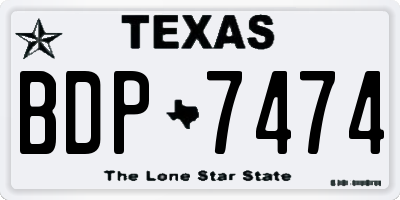 TX license plate BDP7474
