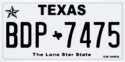 TX license plate BDP7475