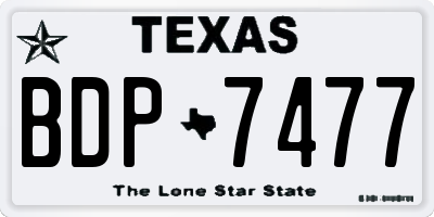 TX license plate BDP7477