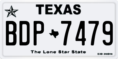 TX license plate BDP7479