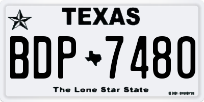 TX license plate BDP7480