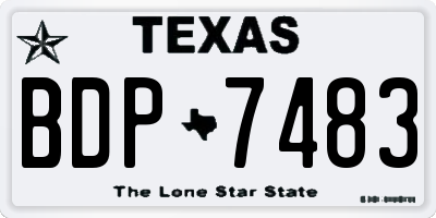 TX license plate BDP7483