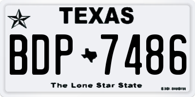 TX license plate BDP7486