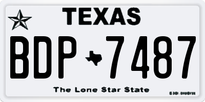 TX license plate BDP7487