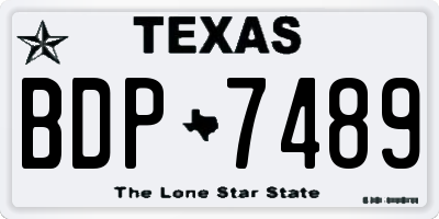 TX license plate BDP7489