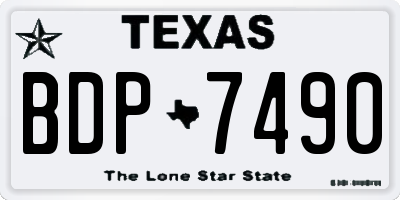 TX license plate BDP7490